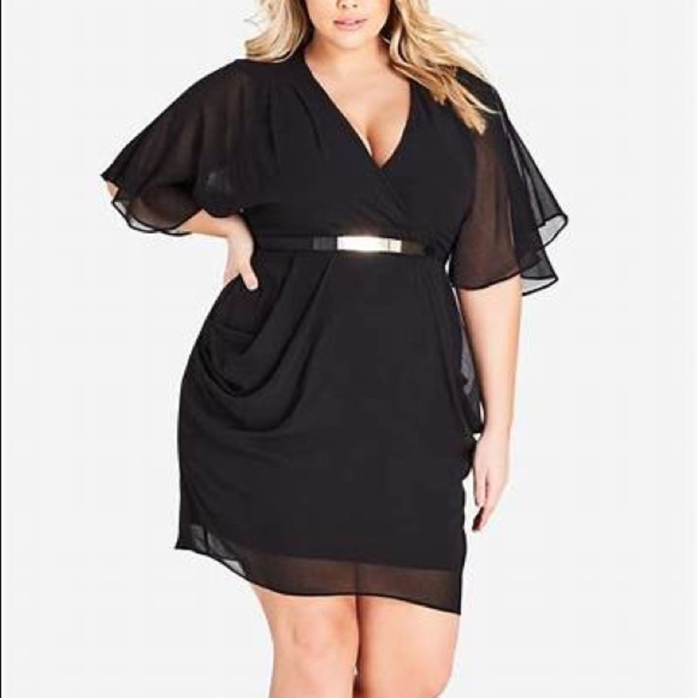 Worn Once - Draped Faux Wrap Cocktail Dress - Plus XL (Size 18)